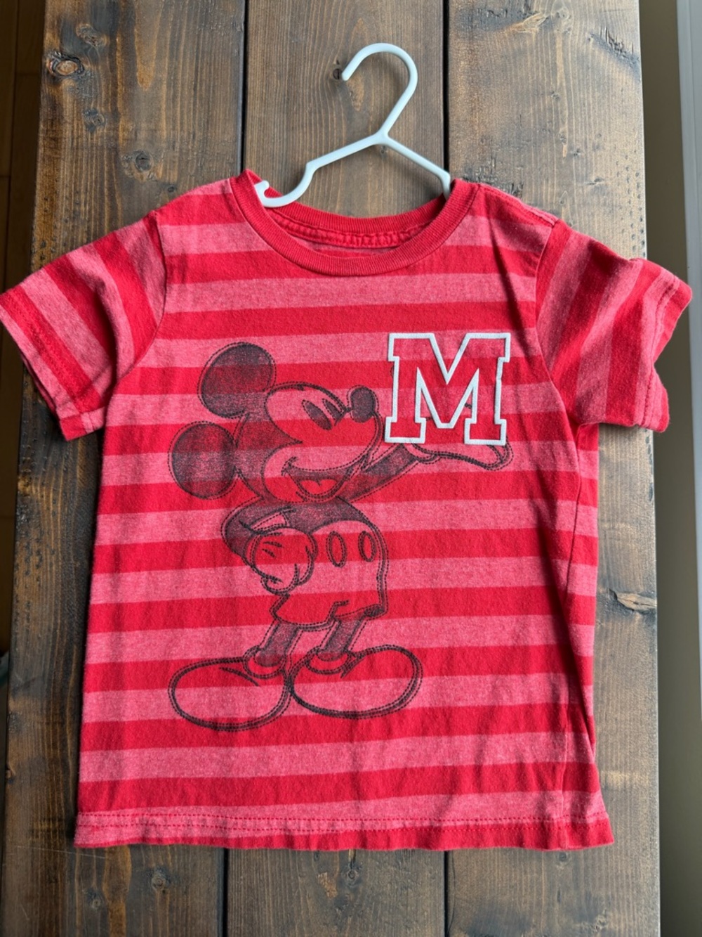 Disney Red Striped Mickey Mouse Tee